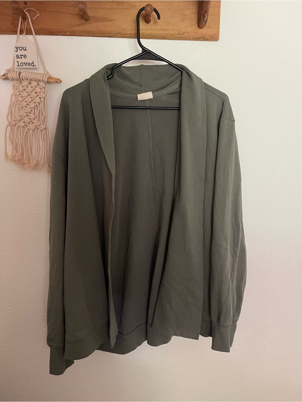 PACT Olive Open-Front Women's Cardigan Jacket